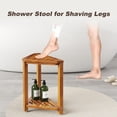 thumbnail image 3 of Corner Shower Stool for Inside Shower, 14" Shower Foot Rest Stool for Shaving Legs, Acacia Wood Corner Shower Shaving Step Stools, Waterproof Leg Shaver Foot Rest Bench Seat, 3 of 7