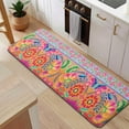 thumbnail image 5 of Colorful Pioneer Flower Pattern Kitchen Rug Mat,Kitchen Runner Rugs Non Skid Washable,Decorative Kitchen Floor Mats for Kitchen,Sink,Laundry,17"x47.2", 5 of 7