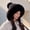 Black, variant on beishanbush Scarf ,Hat,& Gloves Ladies Winter Knitted Wool Cap Three Ball Pullover Cap Warm Ear Protection Hat White