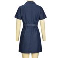 thumbnail image 5 of TMOYZQ Summer Dresses for Women 2024, Womens Bodycon Denim Dress Casual Short Sleeve Zipper Jean Dress Sexy Mini Short Dress with Belt and Pockets, Gifts for Her, 5 of 9