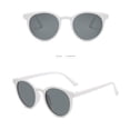 thumbnail image 2 of Round Sun Glasses UV Blocking Grey Lens Trendy Stylish Design Unisex Retro Sunglasses for Women MenWhite Frame, 2 of 2