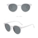 thumbnail image 2 of Gafas de sol BRILLAR redondas bloqueo UV lentes grises montura blanca unisex, 2 of 2