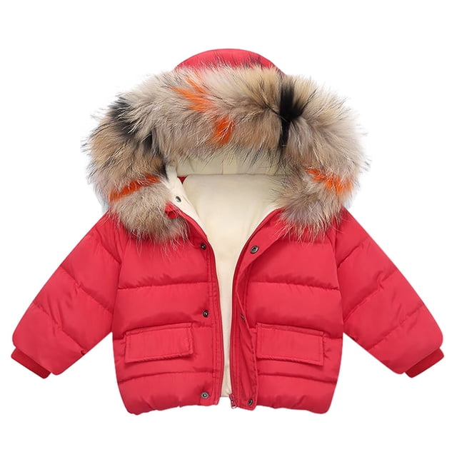 Kids Winter Jacket Winter Child Kids Solid Color Hoodie Zipper Coats Keep Warm Jacket Clothes
