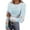 Light Blue1, variant on Ruimatai Women's Casual Long Sleeve Round Neck T-Shirt Top Stretchy Knit Ribbed Pullover Blouse Comfy Soft Basic Tee