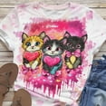 thumbnail image 5 of Xdegoge Valentines Day Tshirts for Women Plus Size Cute Cats Print T-Shirt Summer Heart Graphic Tees Short Sleeve Crew Neck Shirts, 5 of 6