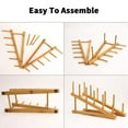 thumbnail image 4 of 2 PCS Wooden Dish Rack Bamboo Plate Rack Stand Pot Lid Holder, Dish Drying Rack Kitchen Cabinet Organizer for Dish Plate, 4 of 8