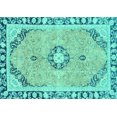 thumbnail image 1 of Ahgly Company Machine Washable Indoor Rectangle Abstract Turquoise Blue Modern Area Rugs, 5' x 7', 1 of 4