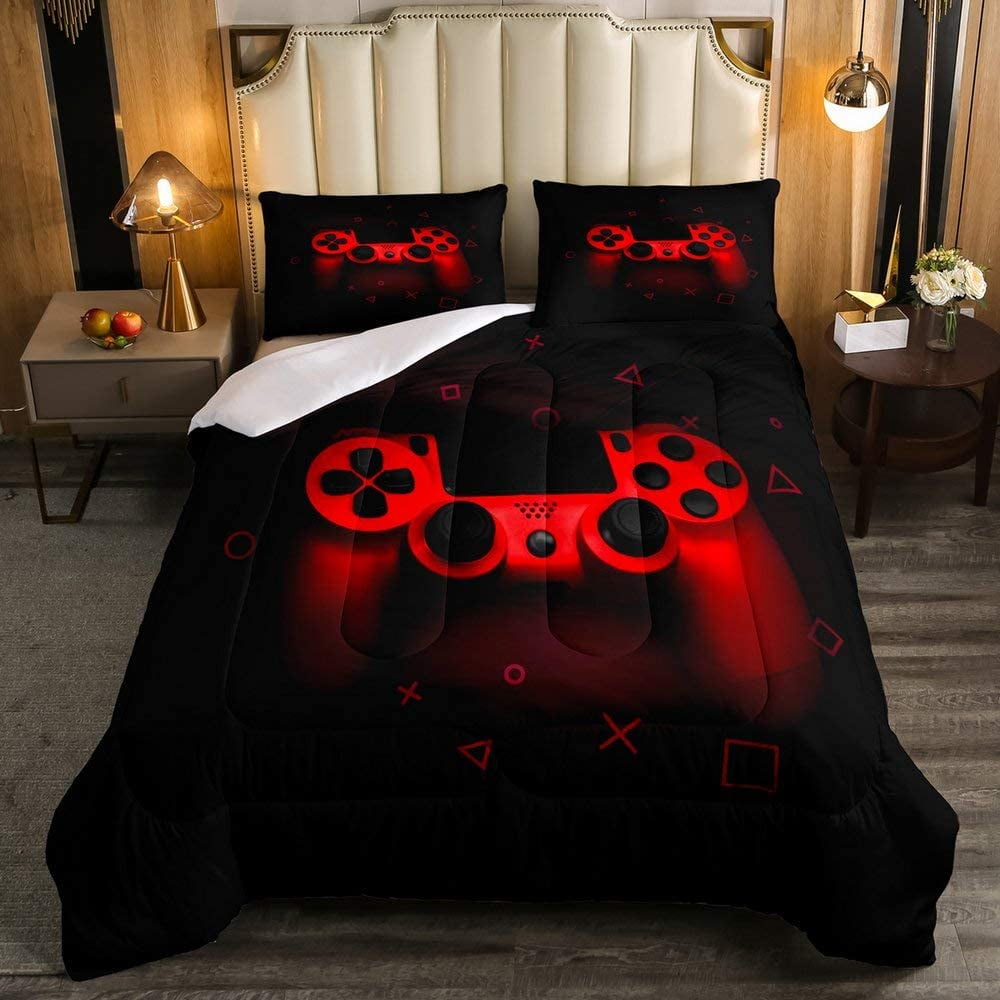 Gamer Comforter Set Video Game Comforter Set for Kids Boys Teens Twin Full Queen 