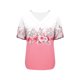 thumbnail image 5 of TaTaai Women's Summer V-Neck Blouse Short Sleeve Ruffle Printed Loose Fit Casual Chic Top Daily Work Party Weekend Vacation Gift, 5 of 7