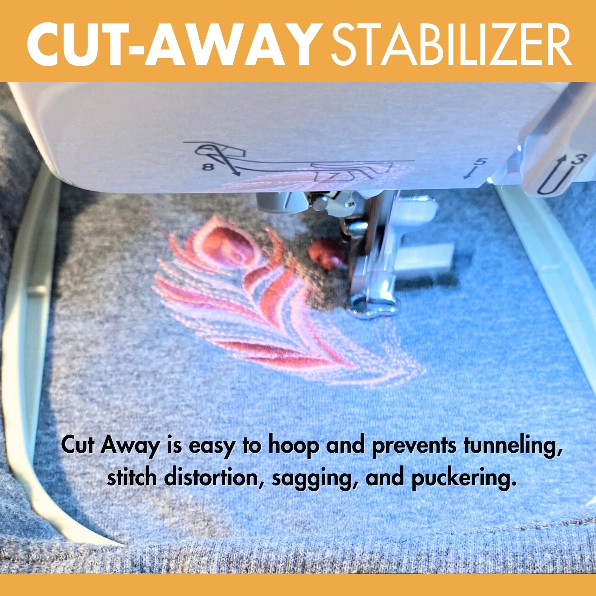 HeatnBond Cut Away Machine Embroidery Stabilizer - 10 in x 12 in Sheets, Medium Weight 2.5 Ounces - Pack of 100