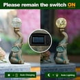 thumbnail image 5 of Garden Statues Rabbit with Solar Lantern Outdoor Bunny Figurines Decorations for Patio Yard Lawn Ornaments Gifts for Birthday Easter Housewarming Mother's Day, 5 of 12