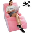 thumbnail image 6 of Inflatable Sofa Chair with Household air Pump, Lounger Sofa for IndoorLiving Room, Foldable Lounge Chair with Armrests for Living Room, Bedroom, Office,Travel, Camping （Pink）, 6 of 10