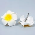 thumbnail image 3 of 2 Pcs Hawaiian Foam Flower Bridal Wedding Party Hair Clip White Plumeria Decor, 3 of 5