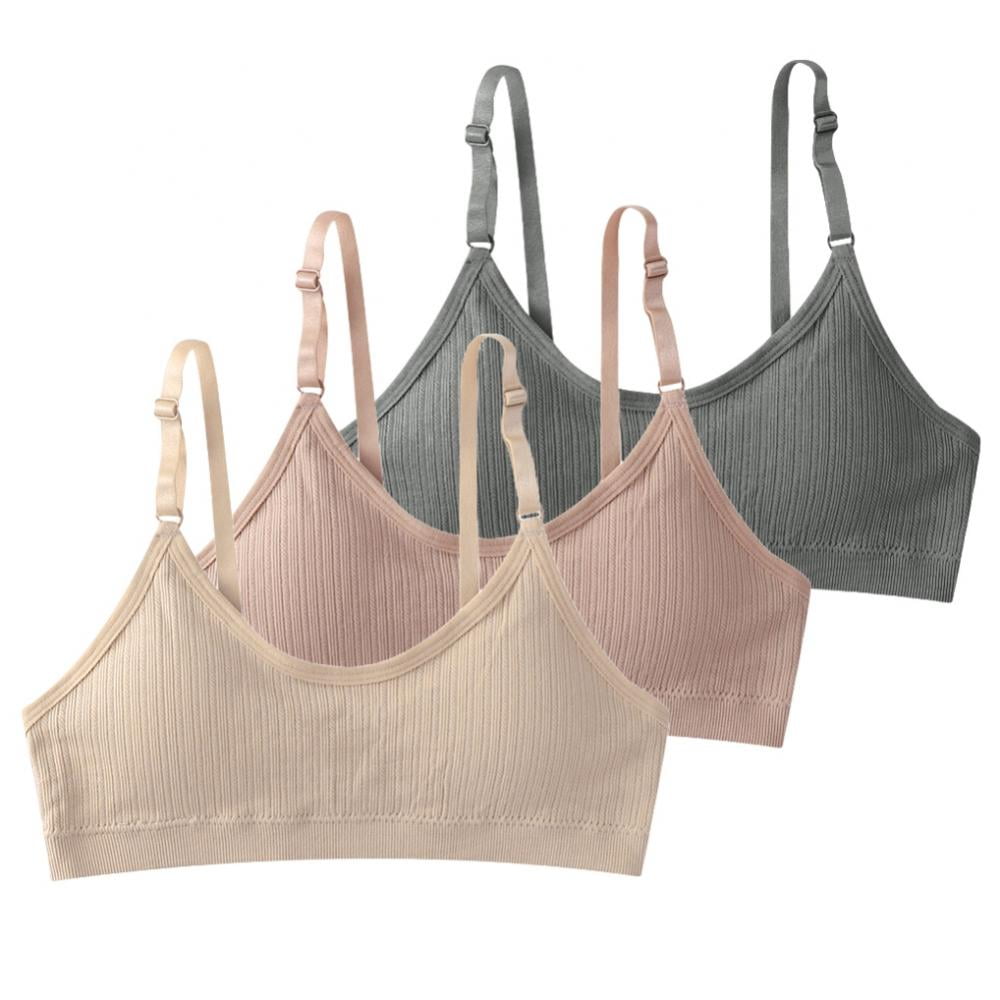 KCDDUMK 3 Pieces V-Neck Padded Bralettes for Women, Sports Bras for Women  Packs Sleeping Bra with Elastic Straps, Black, Olive, Grey, X-Large :  : Clothing, Shoes & Accessories