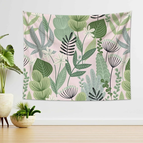 BLINGPAINTING Plant Tapestry Green Leaves Botanical Tapestries for Bedroom Living Room Dorm Decor
