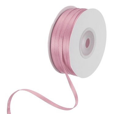 Unique Bargains Ruban en Satin, 1/8 Pouce x 100 Yards Ruban en Satin Polyester Double Face Rose Pâle pour Emballage Cadeau, Bouquet