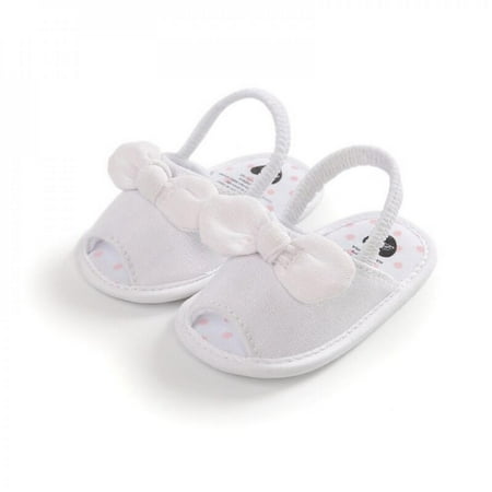 

Summer Baby Girl Sandals Princess Prewalker Newborn Infant Bowknot Cotton Toddler Soft Sole Crib Shoes