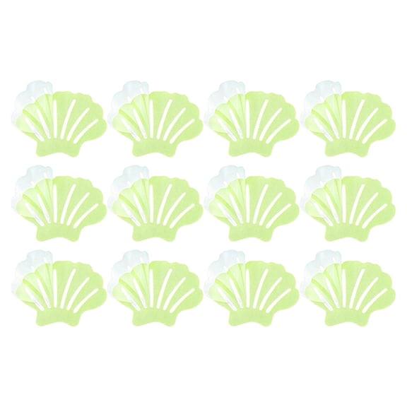 Bathtub Stickers, Shell Shaped Shower Treads, 12 Pcs Non Slip Safety Pads, Self Adhesive Anti Skid Bath Decals, Waterproof Textured Floor Stickers for Bathtub Shower Floor Bathroom, Glow-in-the-Dark