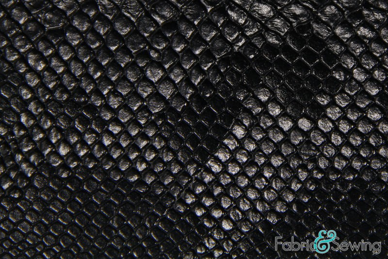 Black Snake Skin Faux Fake Leather, Snakeskin Leather Fabric