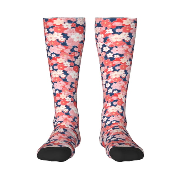 Balery Japanese Cherry Blossoms Calcetines novedosos Calcetines deportivos Calcetines hasta la rodilla Calcetines de algodón Calcetines originales y geniales