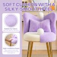 thumbnail image 4 of Ktaxon Vanity Makeup Chair with Butterfly Backrest Comfy Accent Chair Small Office Chair for Living Dining Room Bedroom Home Office Faux Rabbit Hair Purple, 4 of 9