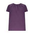 thumbnail image 4 of Gamivast Linen Summer Blouses for Women Solid Color Loose Fit Round Neck Sleeveless Tops Pleated Front Work Tops Linen Texture Casual Office Outfits, 4 of 8