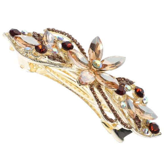 NIAIZEK Rhinestone Hair Clip Golden Zinc Alloy 1Pcs For Women