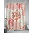 thumbnail image 5 of Coral Pink Red Shower Curtain, Coastal Nautical Ocean Beach Bathroom Decor Curtains Set with Hooks, Waterproof Fabric Home Accessories， 60 X 72 Inch Long, 5 of 6