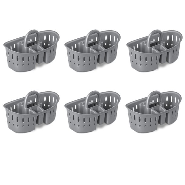 Sterilite Oval Bath Caddy Titanium Case of 6