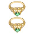 thumbnail image 1 of KAKOWELY 2 anillos de circonita esmeralda para dedo, joyería, anillo de compromiso, regalo para mujer, 1 of 5