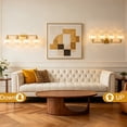 thumbnail image 5 of Deyidn Modern 4-Light Bathroom Vanity Light with Crystal Shades, 31 Inch Gold Dimmable Light Fixture for Mirror, 5 of 9