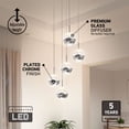 thumbnail image 4 of Artika Oracle 5-Light Integrated LED Pendant Light Modern Ceiling Fixture for Dining Room Kitchen Island Stairwell – Energy Efficient Chrome Finish, 4 of 8