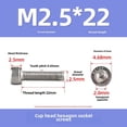 thumbnail image 1 of Tornillos de cabeza hexagonal de acero inoxidable 304 al por mayor Tornillos de cabeza cilíndrica con cabeza ahuecada Tornillos de cabeza hexagonal moleteados M3M4M5M6M8M10, 1 of 1