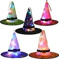 thumbnail image 3 of PENGXIANG Halloween LED Light Up Witch Hat Glowing Witches Cap Decor Props Hanging Cosplay, 3 of 5