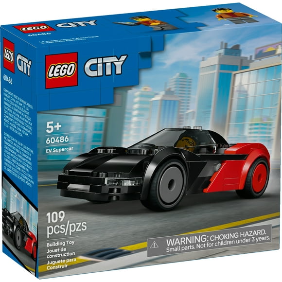 LEGO City EV Supercar Building Toy for Kids - Pretend Play Set for Boys & Girls, Ages 5+ - Sports Car Toy W/Driver Minifigure - Gift Idea for Birthdays - 60486