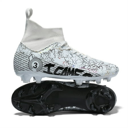 

Boy s Soccer Shoes Kids Football Boots Cleats High-Top Spikes Soccer Shoes Girls Outdoor Athletic Training Sneakers