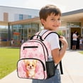 thumbnail image 4 of HUIACONG Pink Angel Corgi Print Kids Backpack for Girls Age 3-9, 13.5 Inch Water Resistant School Bookbag, Lightweight Adjustable Padded Straps Multi Pocket Daypack for Travel Camping, 4 of 7