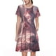 thumbnail image 1 of Balery Pink Lotus Buddha Vestidos sueltos de manga corta para mujer, vestidos de verano 2025, vestidos casuales de corte A con vuelo., 1 of 6
