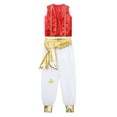 thumbnail image 3 of Alvivi Kids Boys Arabian Prince Cosplay Costume Party Performance Waistcoat Vest Loose Pants Burgundy 10, 3 of 7