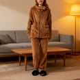 thumbnail image 6 of Vetsdori Long Sleeve Pajamas Sets for Women Fleece PJS Nightwear Pockets,2 Pieces Soft Sleepwear Pants Womens Pajamas Homewear, 6 of 7