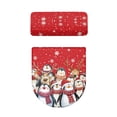 thumbnail image 5 of HELLHERO Christmas Penguin Polyester Fabric Toilet Covers Set Bathroom Toilet Cover Set Elastic Edge Adjustable Stretch Reusable Fits All Toilet Shapes, 5 of 8