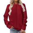 thumbnail image 2 of Xunlbb Plus Size Tops for Women, Women's Casual Crew Neck Sweatshirt Loose Soft Long Sleeve Pullover Tops S-2XL Gifts for Her, 2 of 6