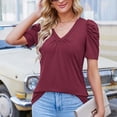 thumbnail image 3 of Birdeem Haut pour Femmes Printemps/été Mode Décontractée Ample à Col en V à Manches Courtes, 3 of 7