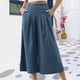 thumbnail image 2 of Pantalón capris con bolsillo para mujer pantalón suelto y fluido cómodo pantalón palazzo ropa diaria, 2 of 8