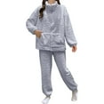 thumbnail image 2 of Lixiuxyad Soft Winter Flannel Pajama For Cozy Long Sleeve Thermal Sleepwear With Elegant Jacquard Pattern Comfortable Loungewear Two Piece Outfit For Cold Nights Womens Pajama Sets XXL, 2 of 6