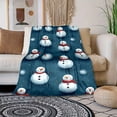Comfortable Cartoon Snowman Print Flannel Blanket Soft, Reversible ...