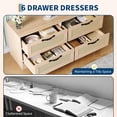thumbnail image 5 of M optimized Rattan TV Stand with Mount, 4-Drawer Dresser Entertainment Center for TVs up to 60", Farmhouse Wooden Media Console for Living Room & Bedroom, 5 of 8