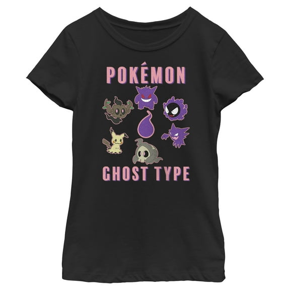 Girl's Pokemon Ghost Type Group  Graphic Tee Black X Large