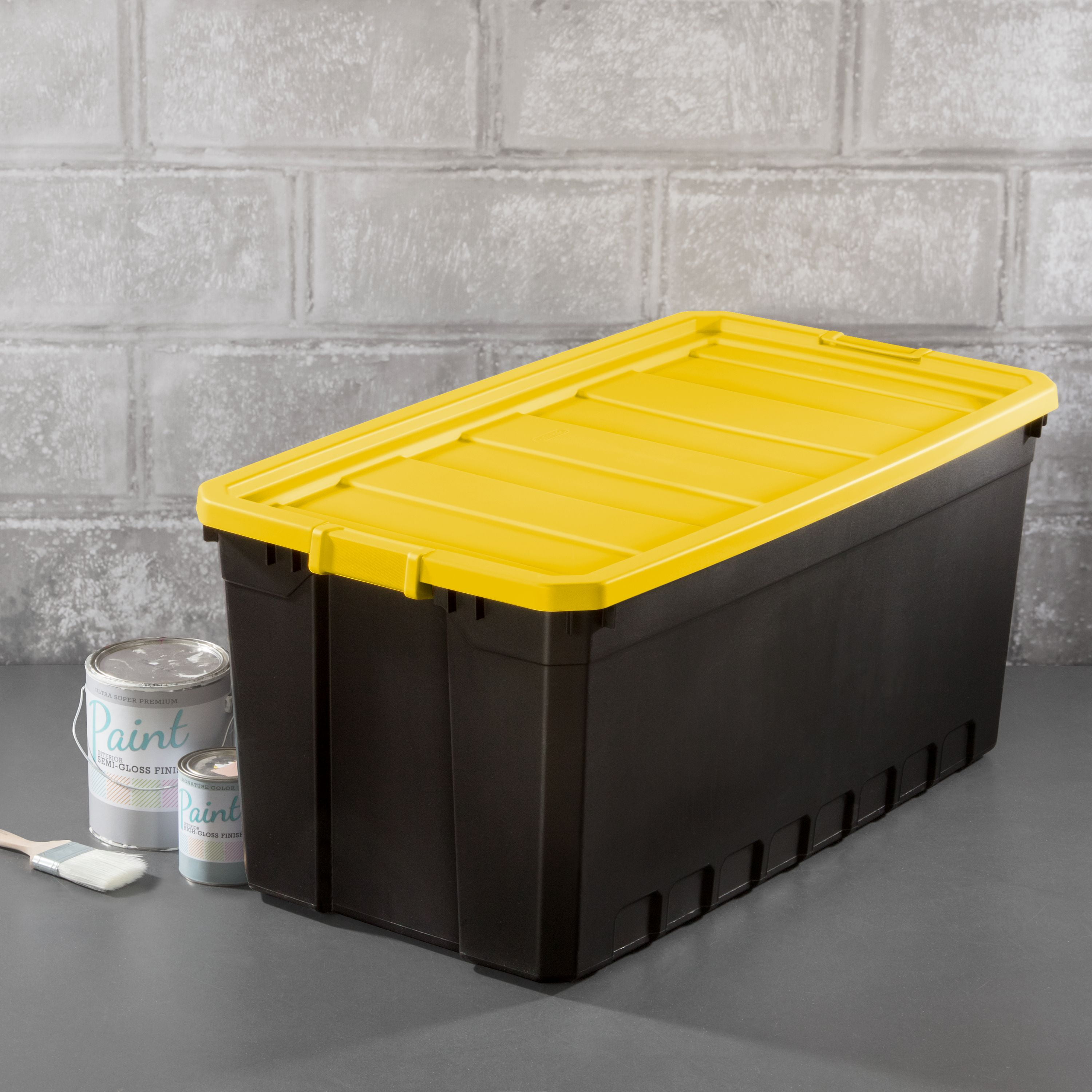 Sterilite 50 Gal Stacker Tote, Black (Available in Case of 3 or Single Unit)