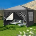 thumbnail image 2 of BAYUELSWU Pop-up Canopy Tent 10 x10 Ft Carpas para Patio Two Doors & Two Windows Practical Waterproof Right-Angle Folding Tent for Camping, Patio, Party, Backyard （Dark Gray), 2 of 9